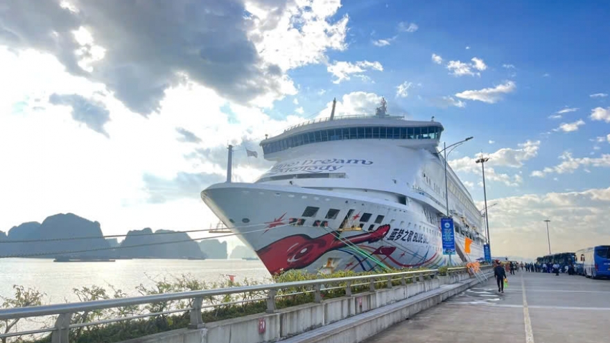 Cruise ship Blue Dream Melody brings 1,100 Chinese tourists to Ha Long